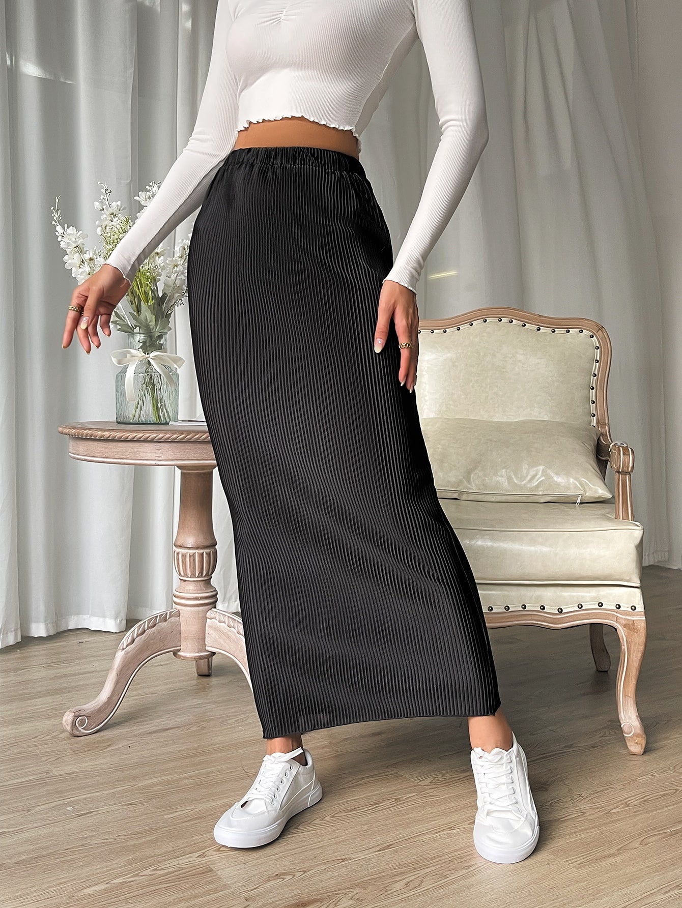 Women's Solid Color Minimalist Casual Long Dress