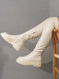 Women's Elegant Fashionable Boots With Side Zipper And Sock Design
