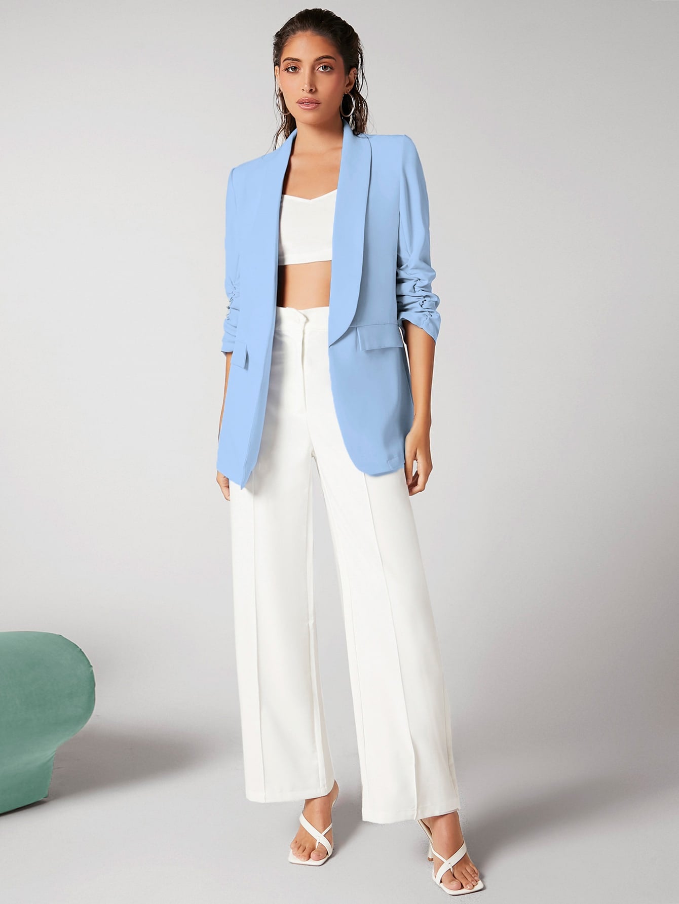 Women Fashion Spring Classic White Blazer For Daily Commute