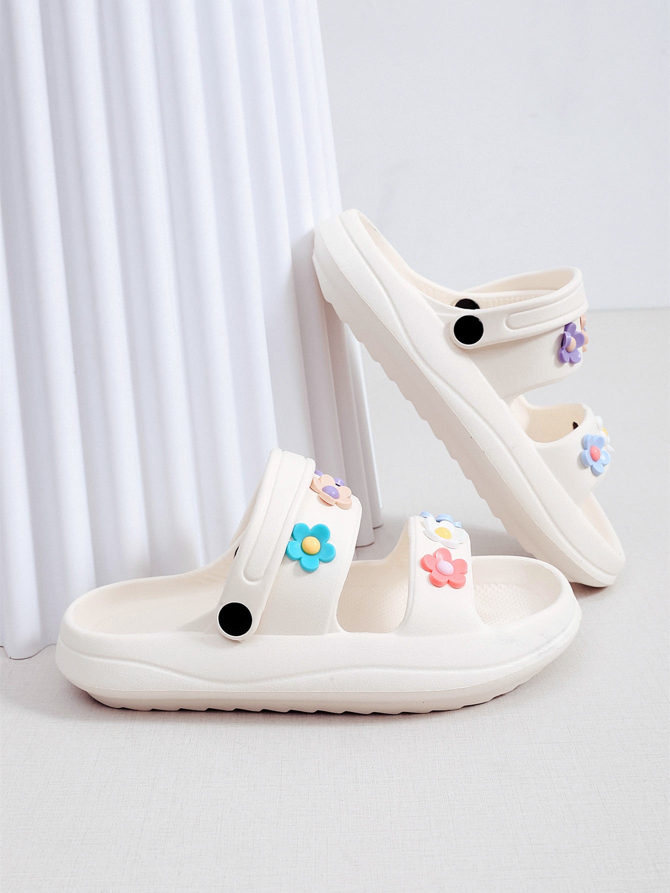 Women's Cute Flower Decor Non-Slip Slides, Indoor EVA Soft Sole Home Slippers, Women's Footwear