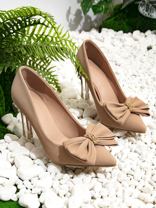 Bow Decor Point Toe Court Pumps