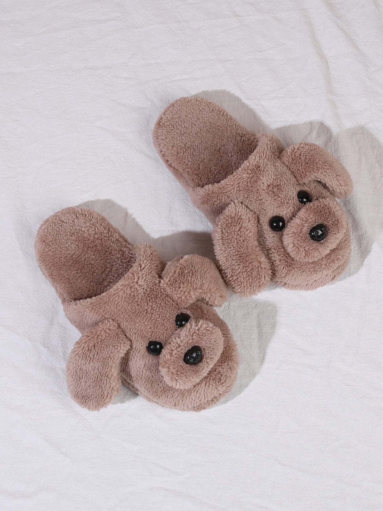 Dog Design Fuzzy Novelty Slippers