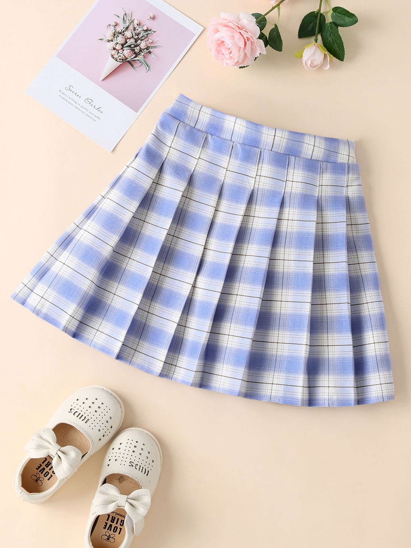 Tween Girls' Summer Casual Plaid Printed Skirt With Anti-Lightning Inside Lining And Pleats