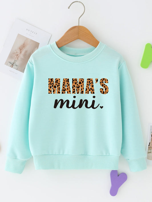 Young Girl 1Pc Letter Graphic Sweatshirt