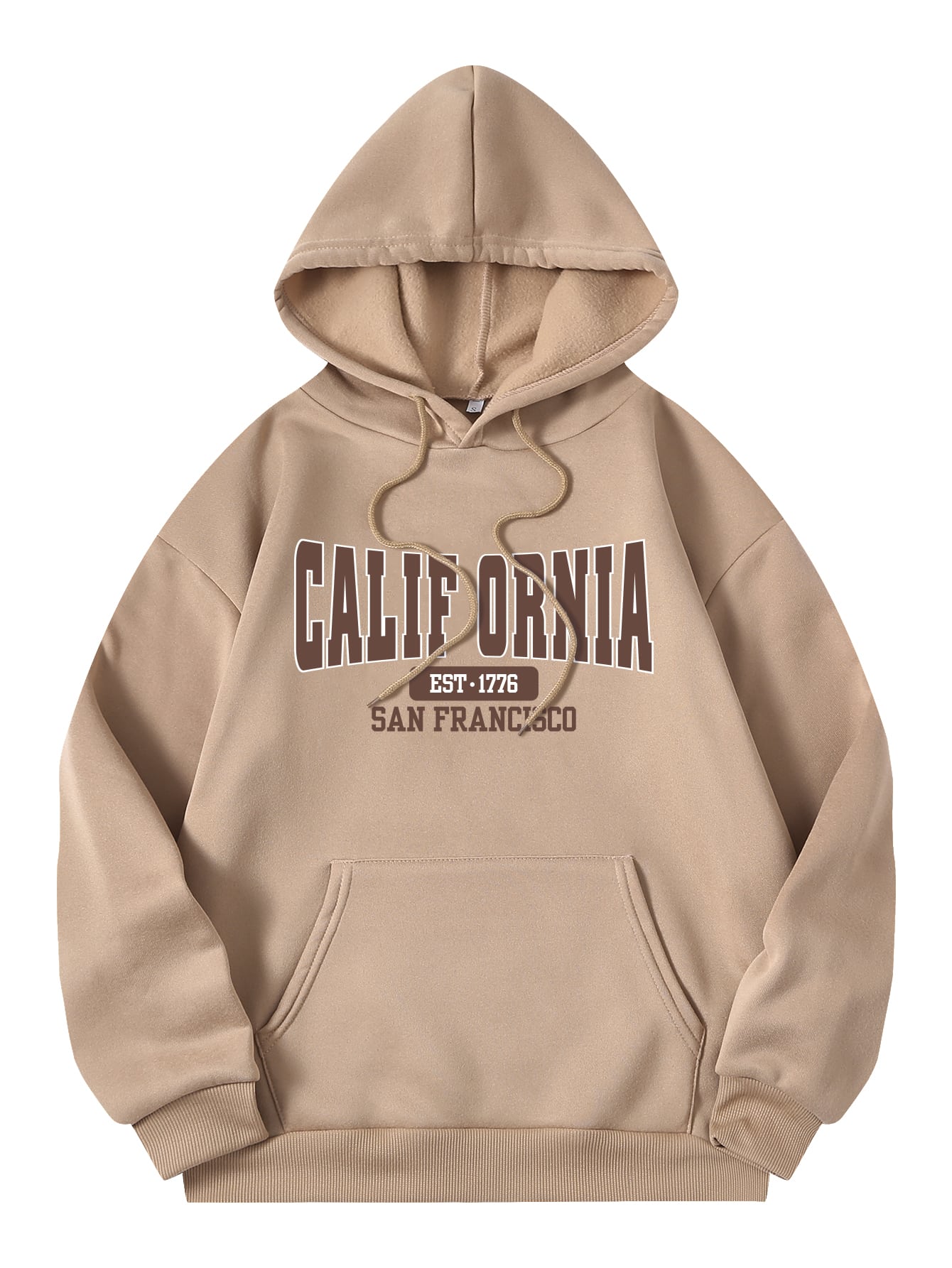 Letter Graphic Thermal Lined Drawstring Hoodie