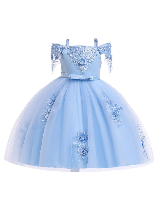 Solid Color Tulle Satin Fluffy Dress For Tween Girls, Gorgeous And  Dress Suitable For Catwalk And Campus Performances, Hair Accessory Not Included