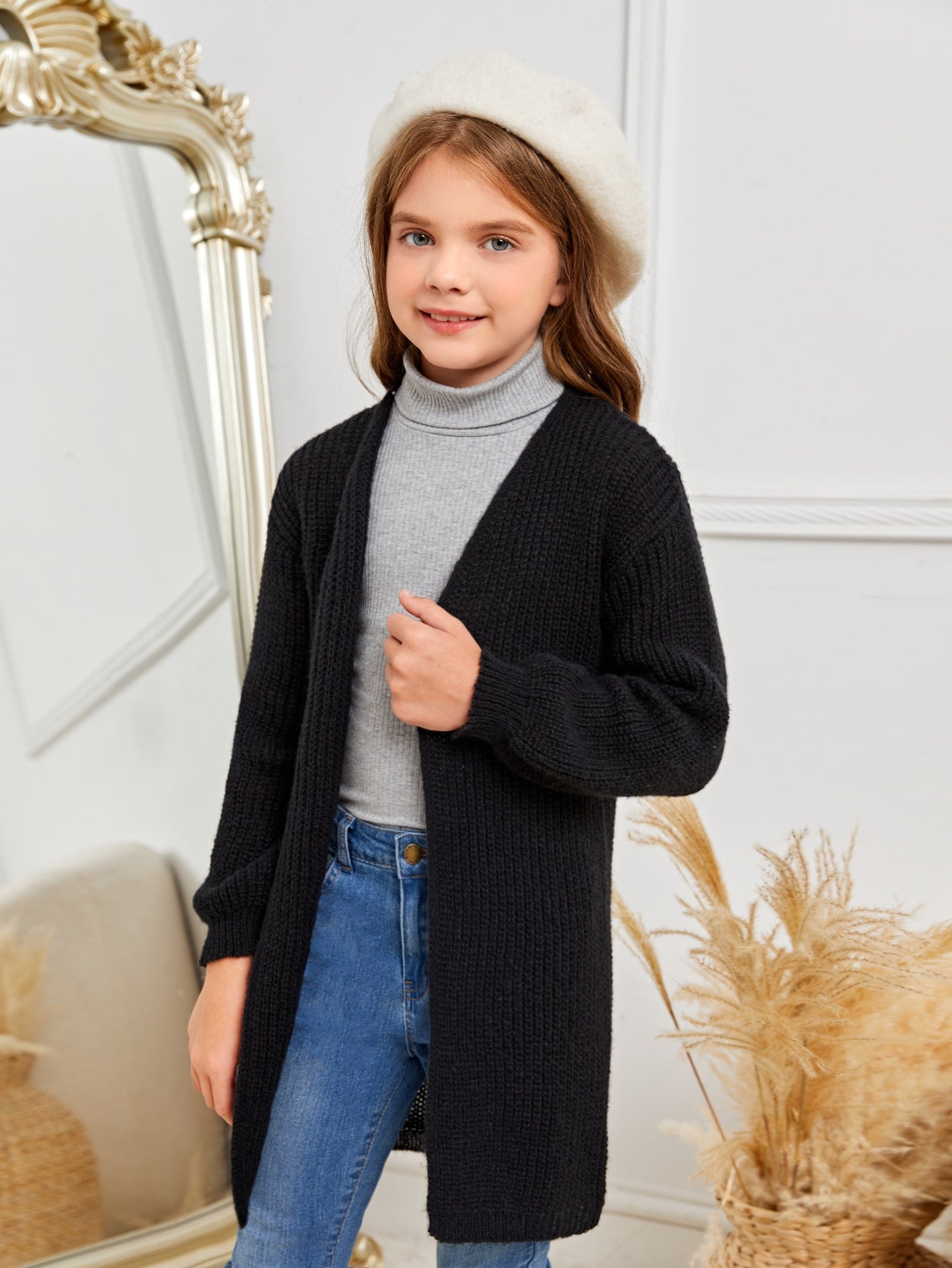 Tween Girls' Long Sleeve Knitted Cardigan