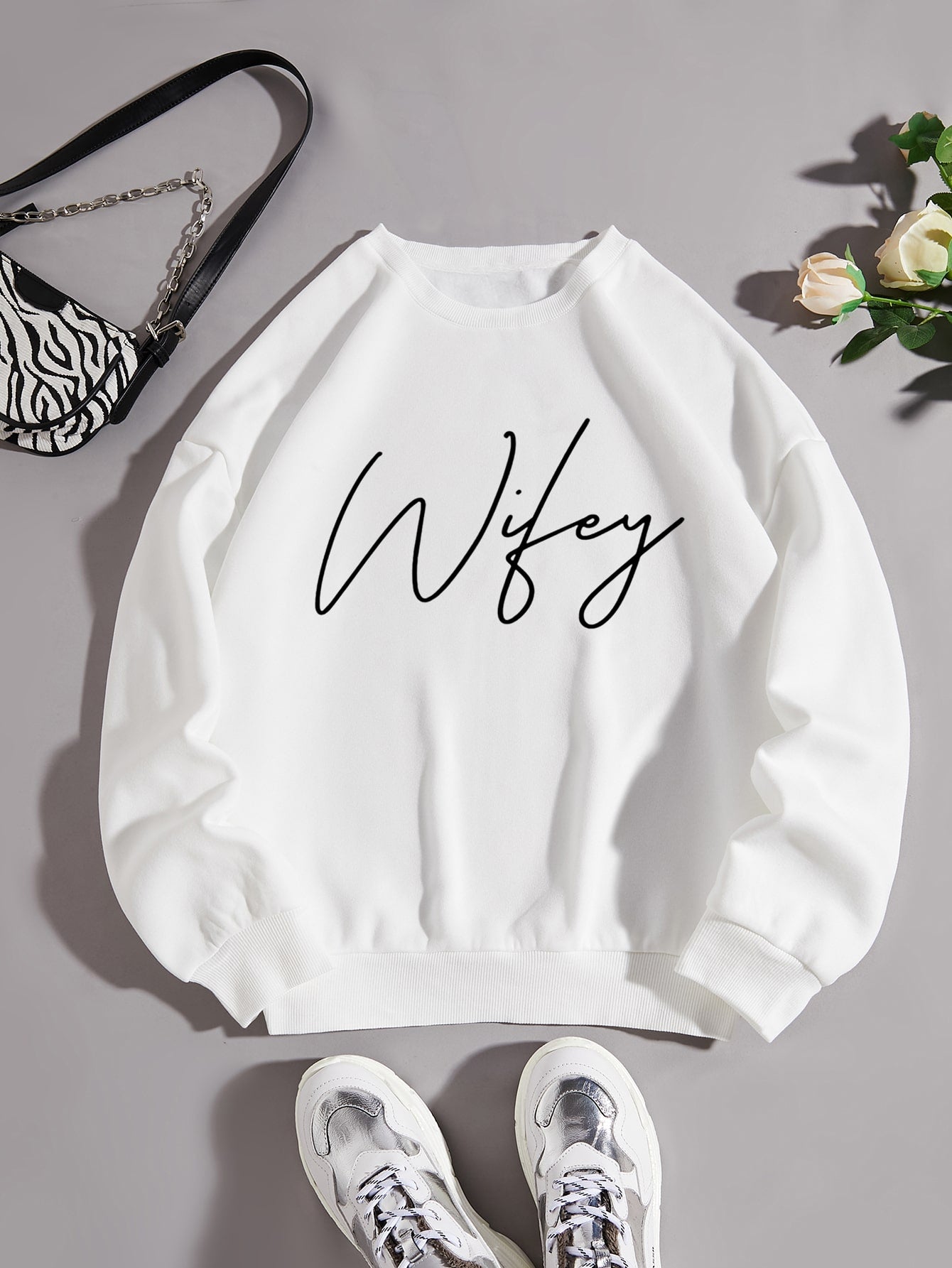 Letter Graphic Thermal Lined Sweatshirt