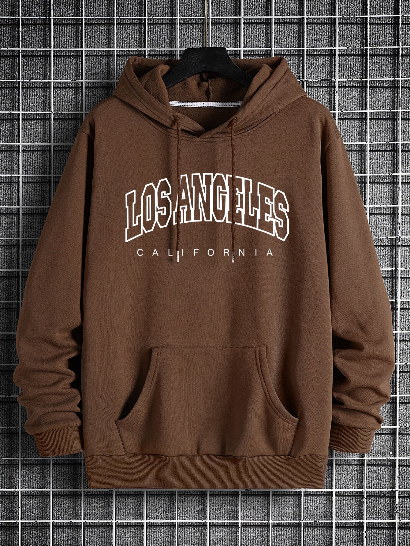 Men Letter Graphic Drawstring Thermal Lined Hoodie