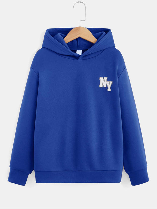 Tween Boy Casual Hooded Sweatshirt Featuring Printed Mother Graphic, Perfect For Daily Wear In Spring And Autumn