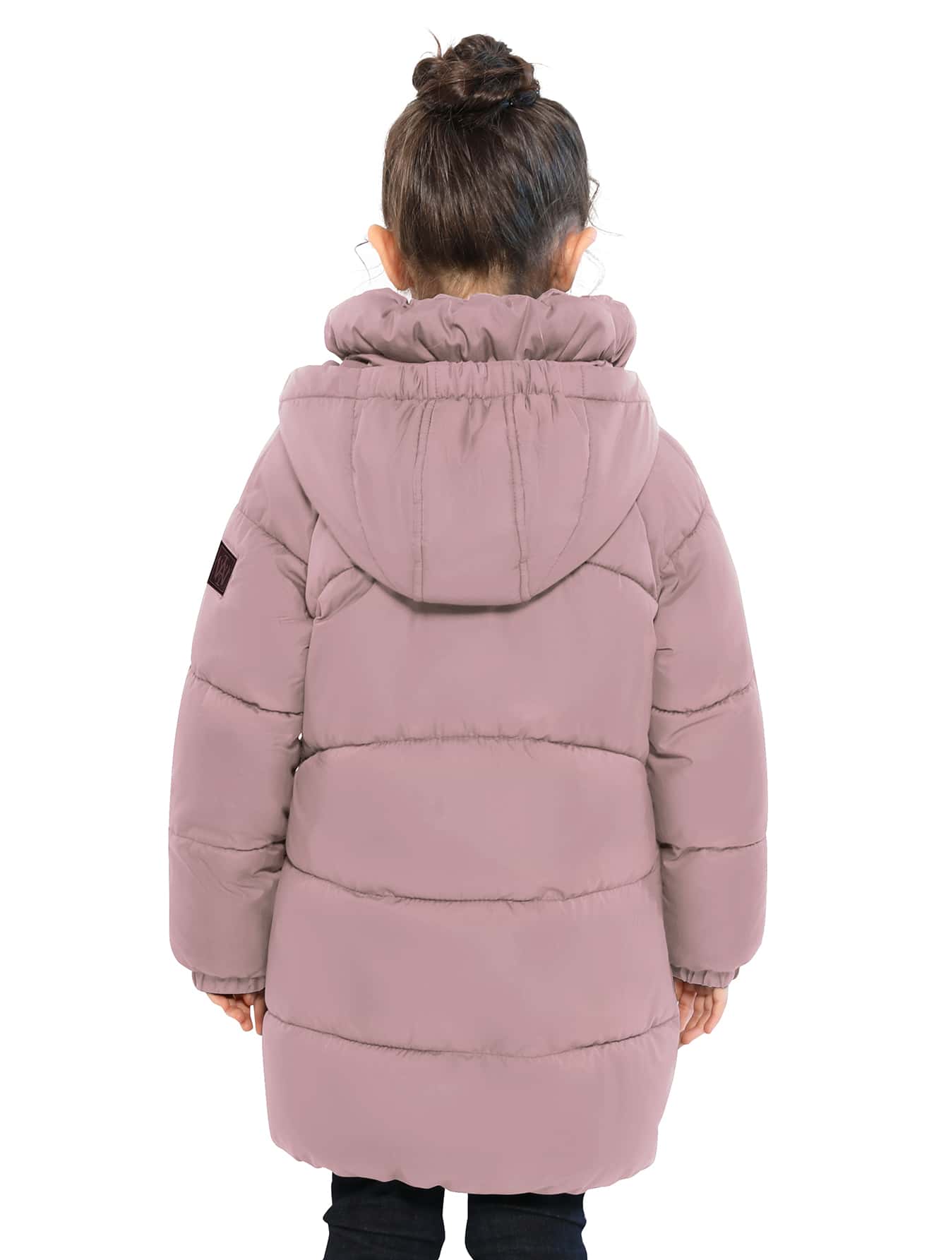 Solid Color Hooded Jacket With Long Sleeves For Tween Girls