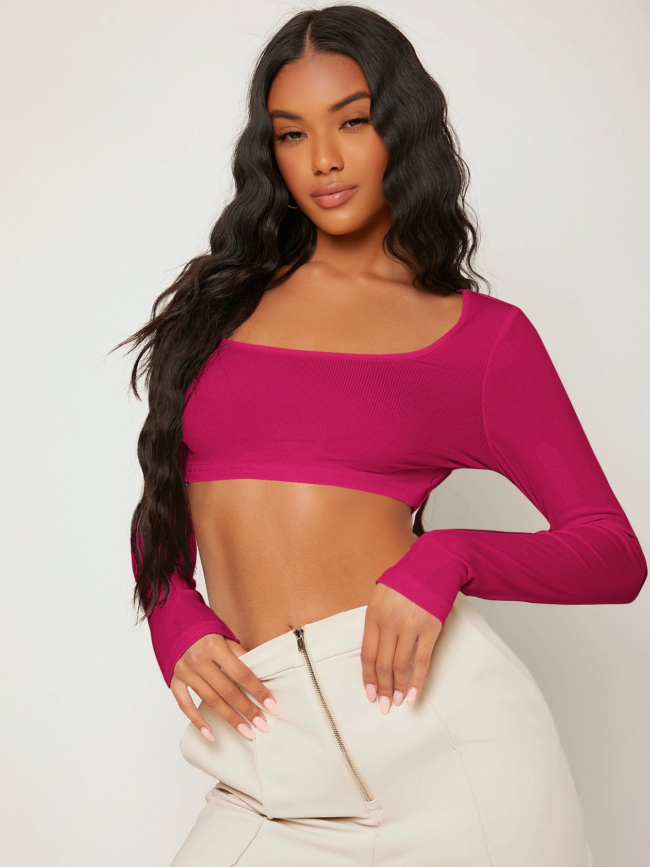 White Knit Women's Slim Fit Crop Top With  Letter & Heart Pattern