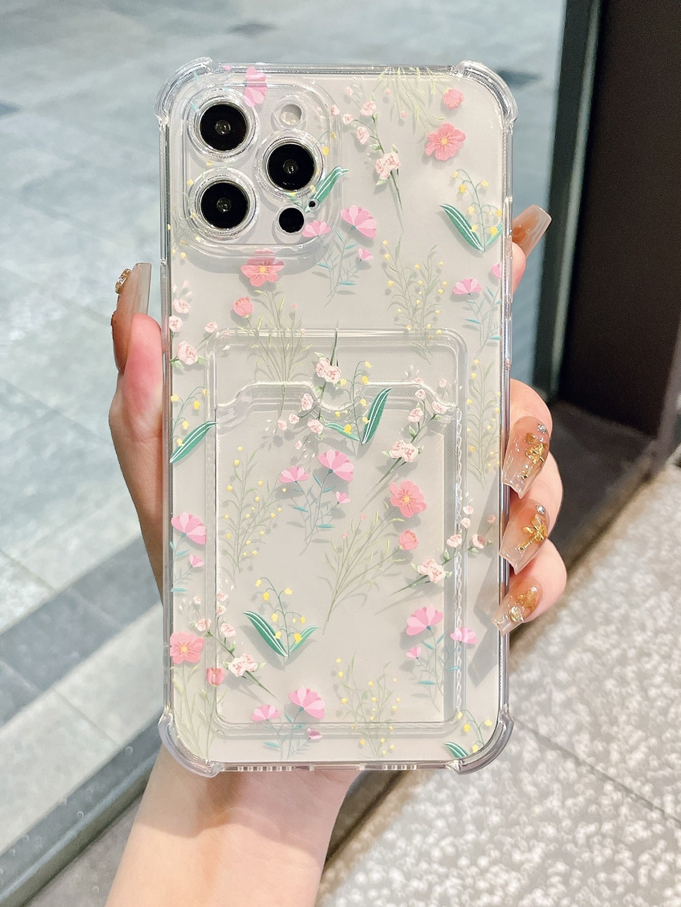 Yuan Xu Vacation Ditsy Floral Pattern Transparent Phone Case