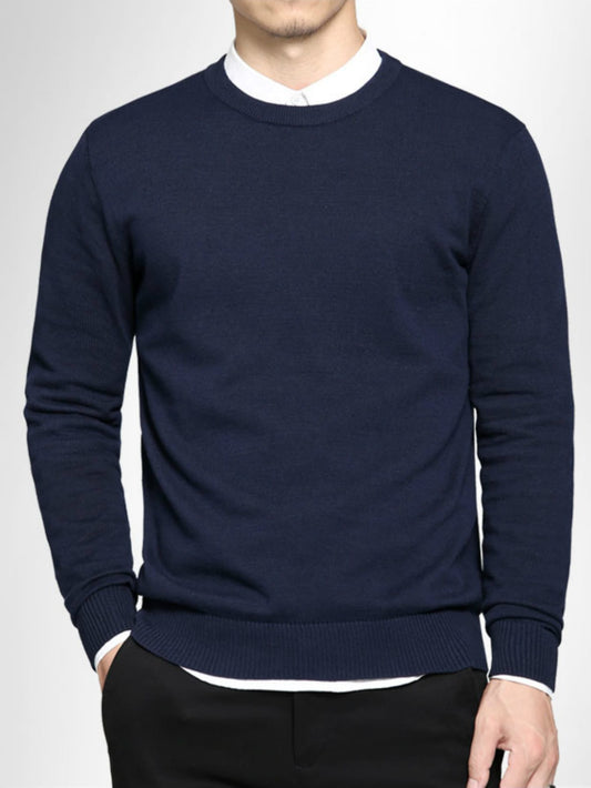 Men Solid Round Neck Sweater