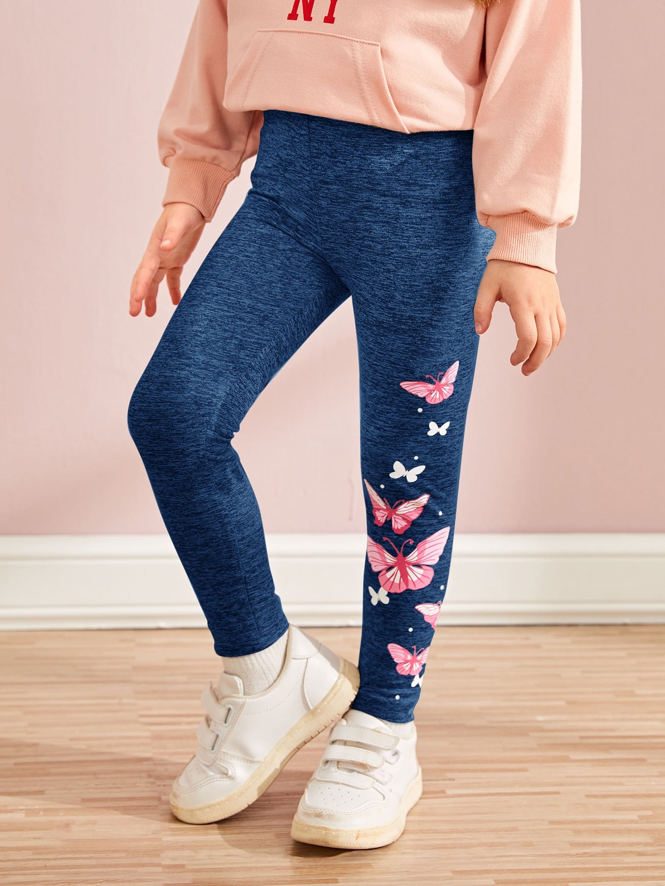 Young Girl Butterfly Print Leggings