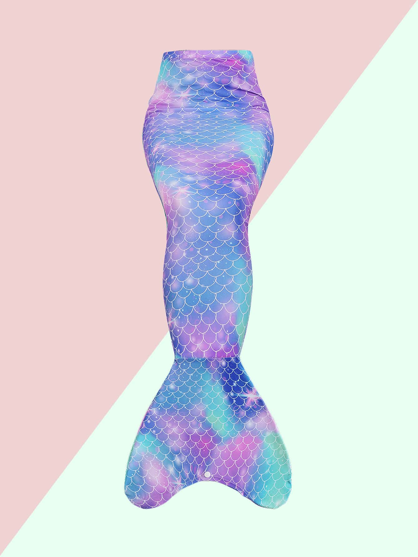 Young Girl Mermaid Tail Skirt