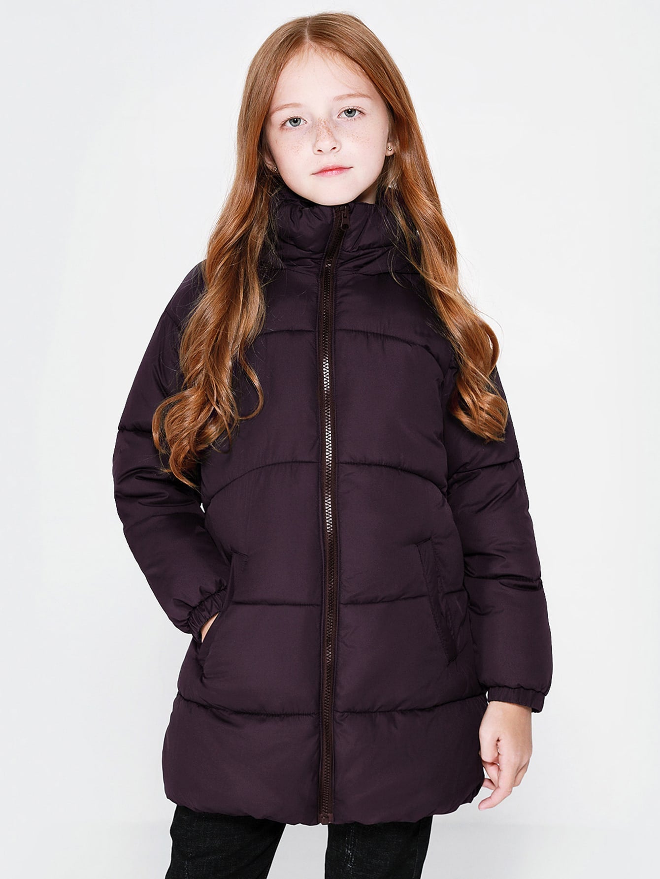 Girls Lightweight Patch Detail Hooded Puffer Coat