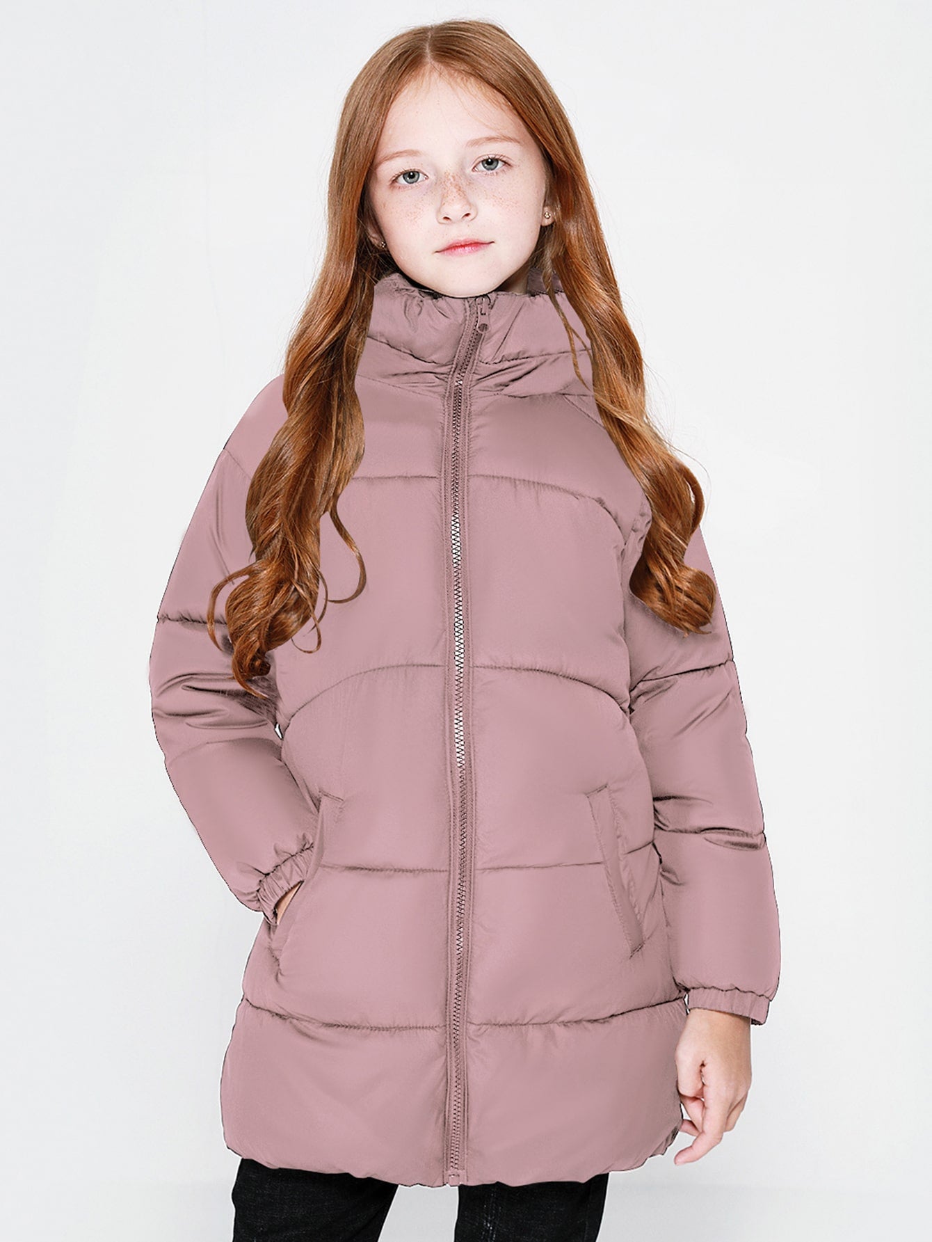 Girls Lightweight Patch Detail Hooded Puffer Coat