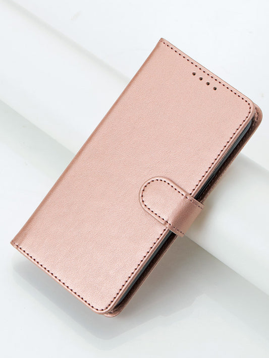 1pc Wallet Type PU Leather Phone Case With Magnetic Closure For Apple/Samsung/Oppo/Huawei/Xiaomi/Redmi