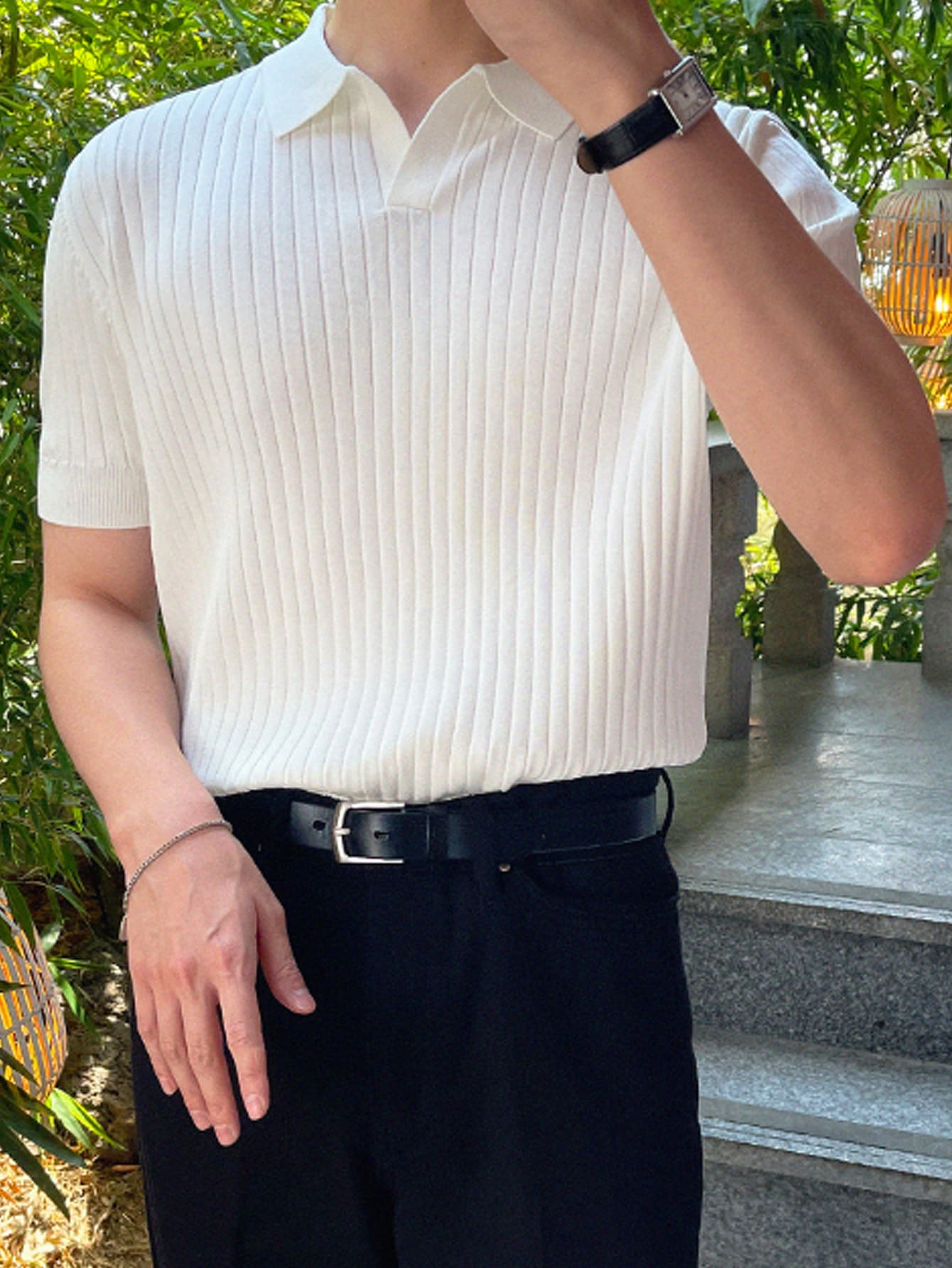 Men Ribbed Knit Top