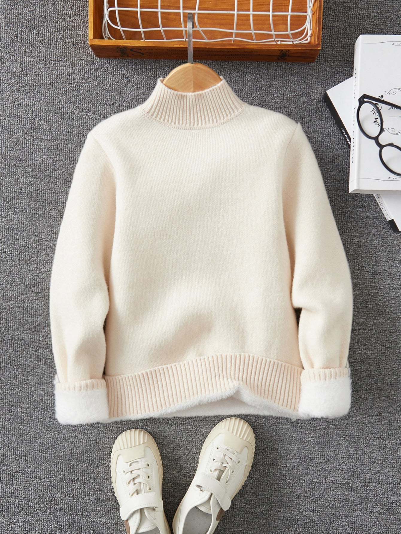 Tween Boy Mock Neck Thermal Lined Sweater