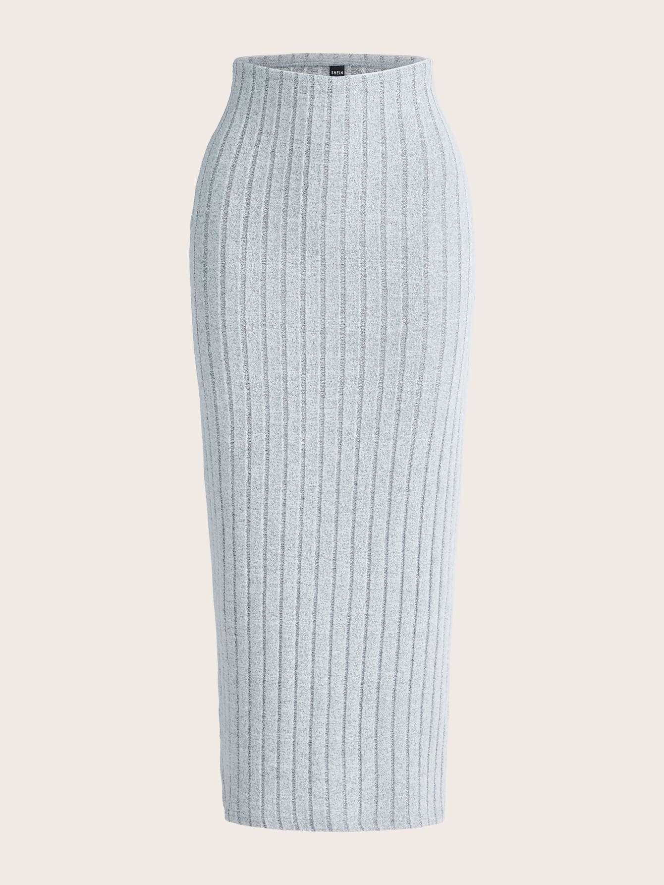 High Waist Ribbed Knit Skirt