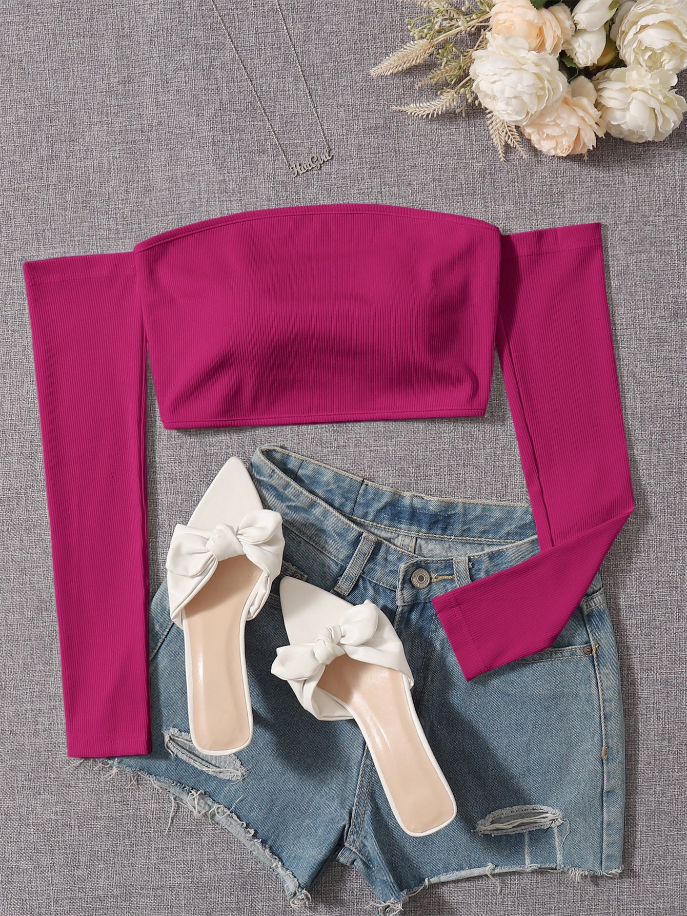 Off Shoulder Crop Off Shoulder Top