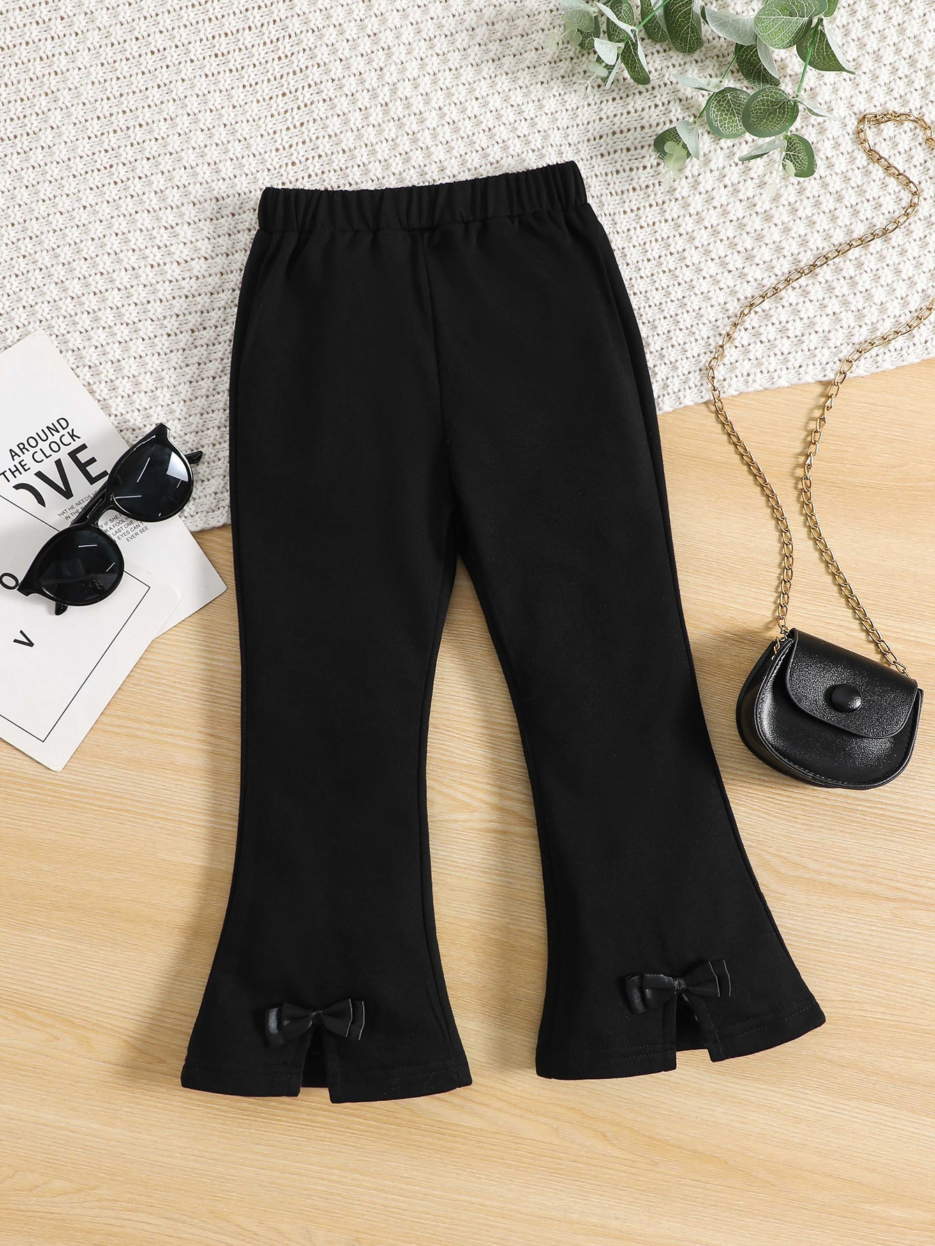 Young Girl Bow Front Flare Leg Sweatpants