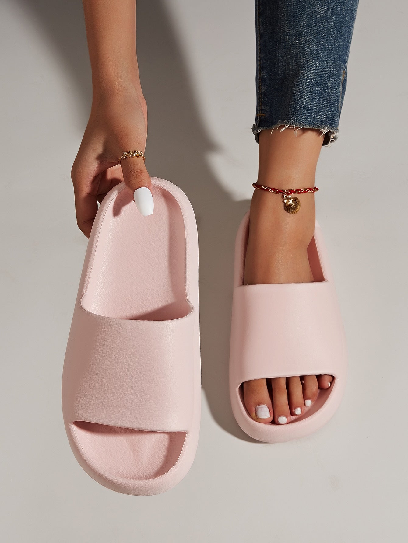 Women Minimalist Single Band Slides, EVA Fashion Slides