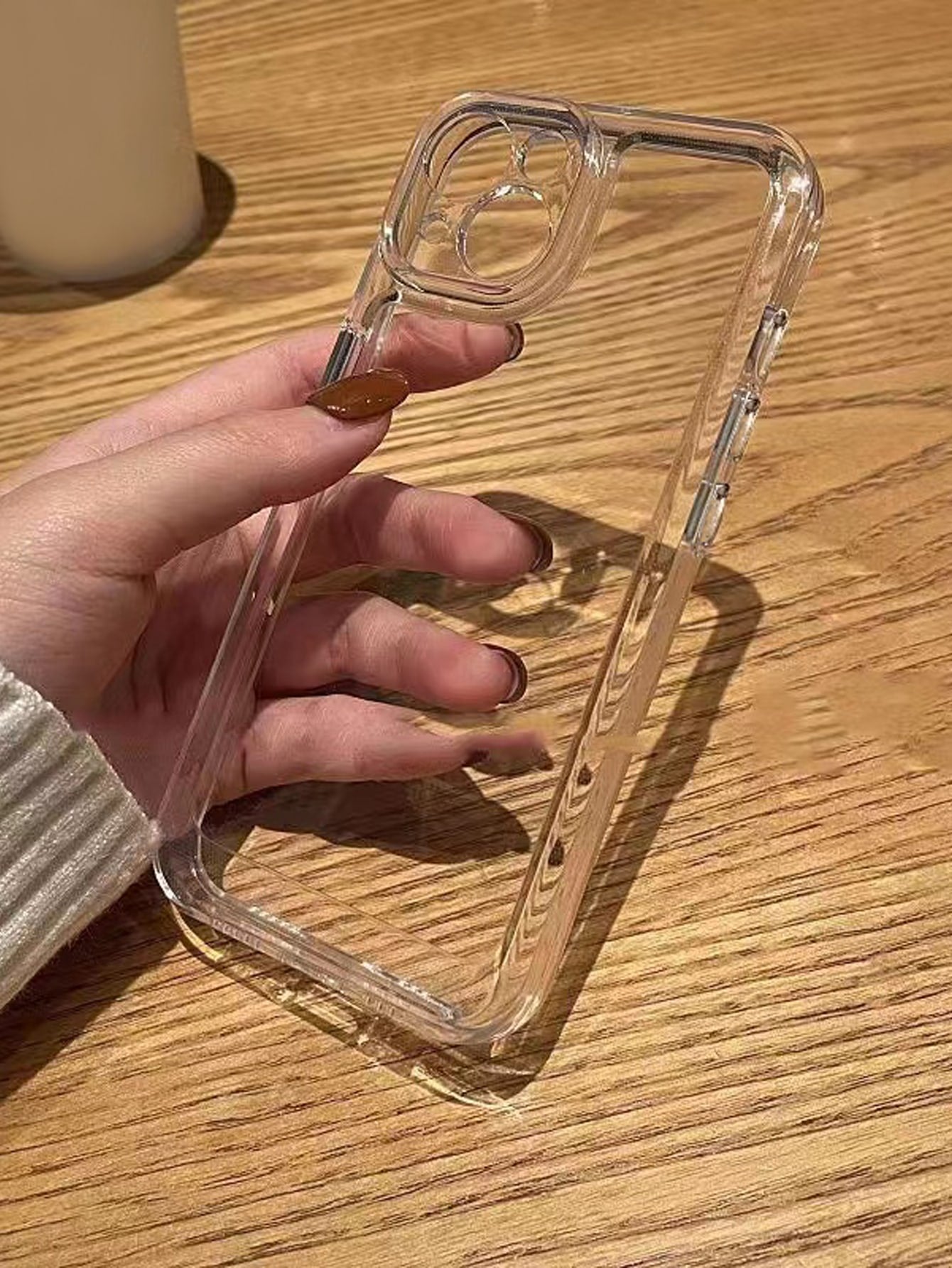 1pc Transparent Or Translucent Grey Phone Case With Card Slot, Compatible With Iphone 11, 13, 14, 15