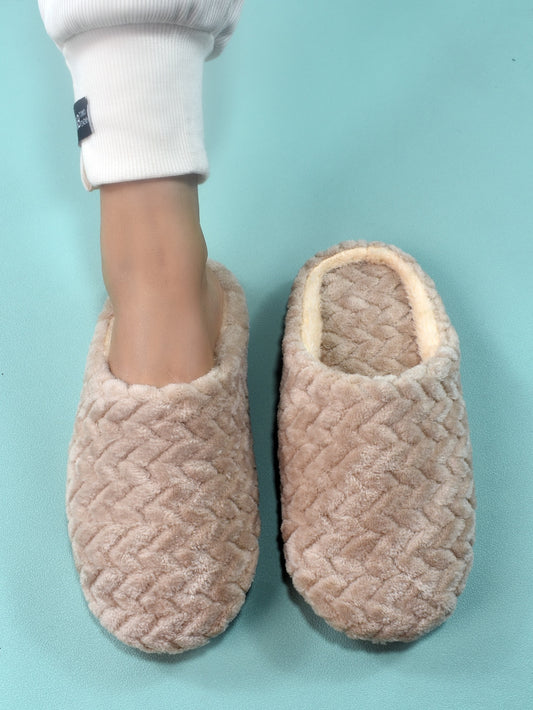 Women's Fashionable Minimalist Fuzzy Bedroom Slippers For Home