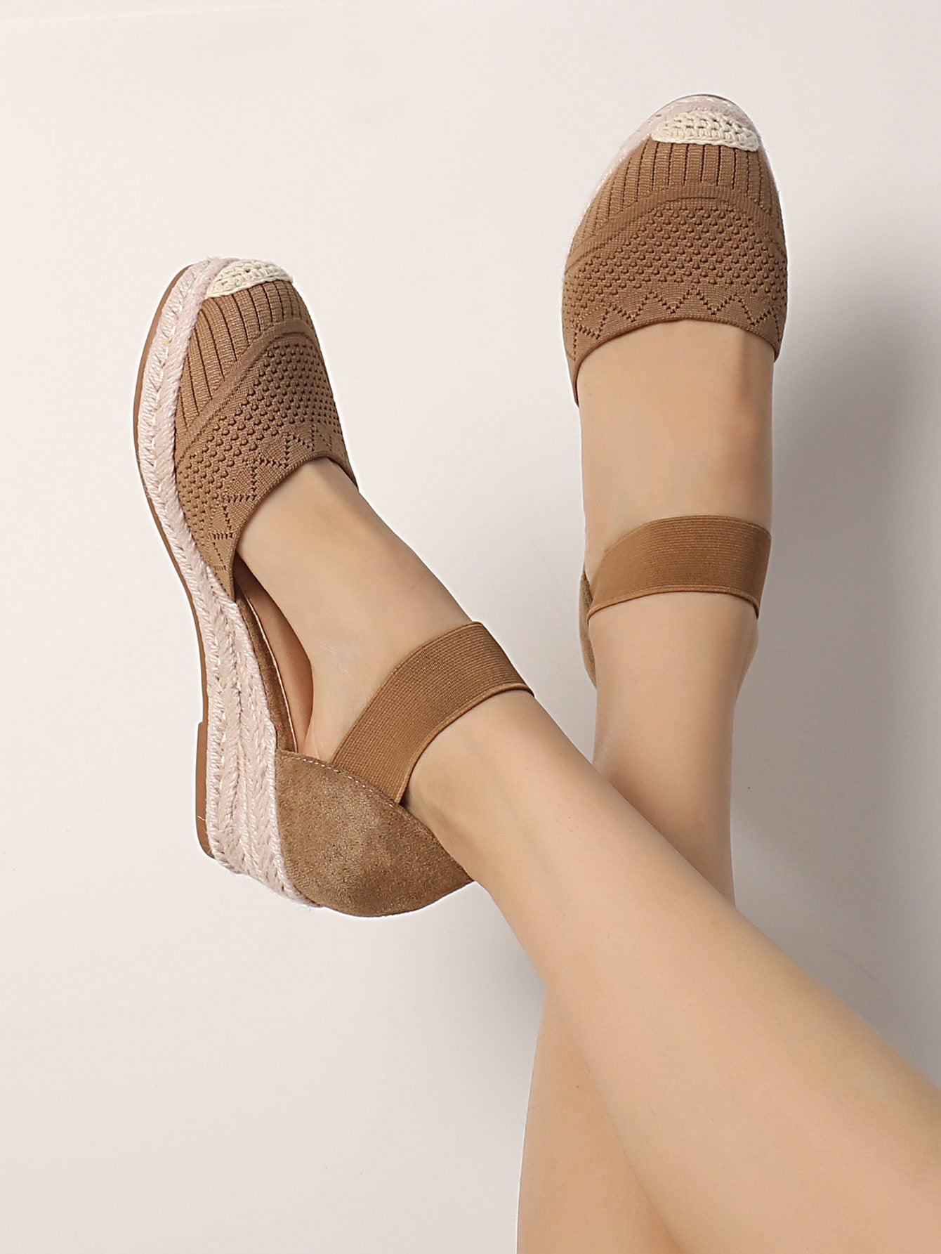 Minimalist Espadrille Ankle Strap Wedge Shoes