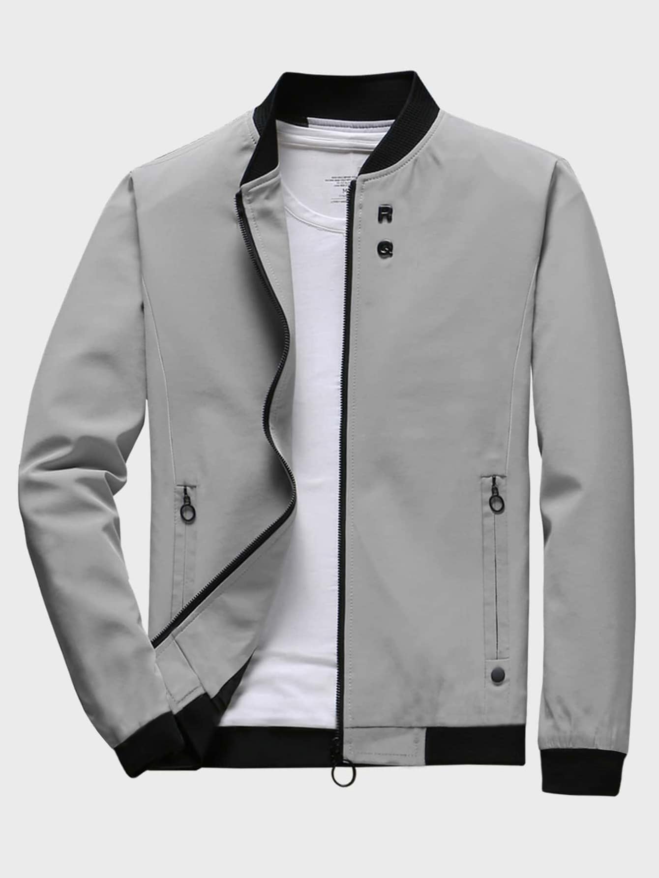 Men Zip Up Bomber Jacket