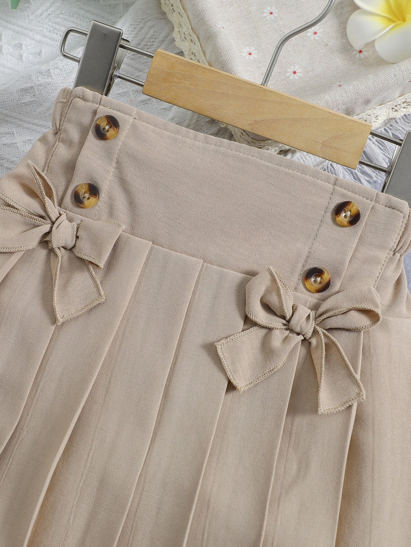 Young Girl Bow Front Pleated Skirt