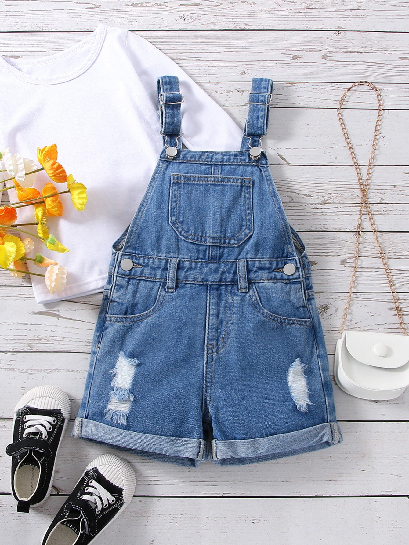 Streecool Kids Little Girls' Denim Overalls And Jumpsuit