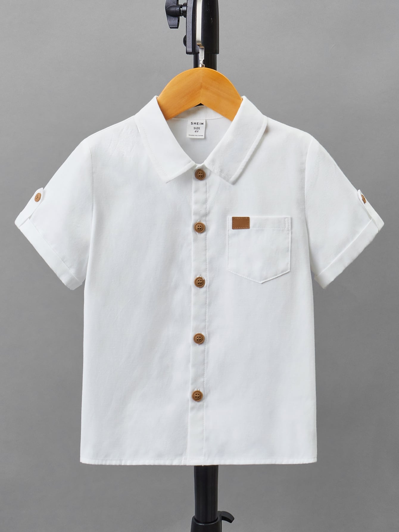 Young Boy's Fashionable Casual Patched Shirt