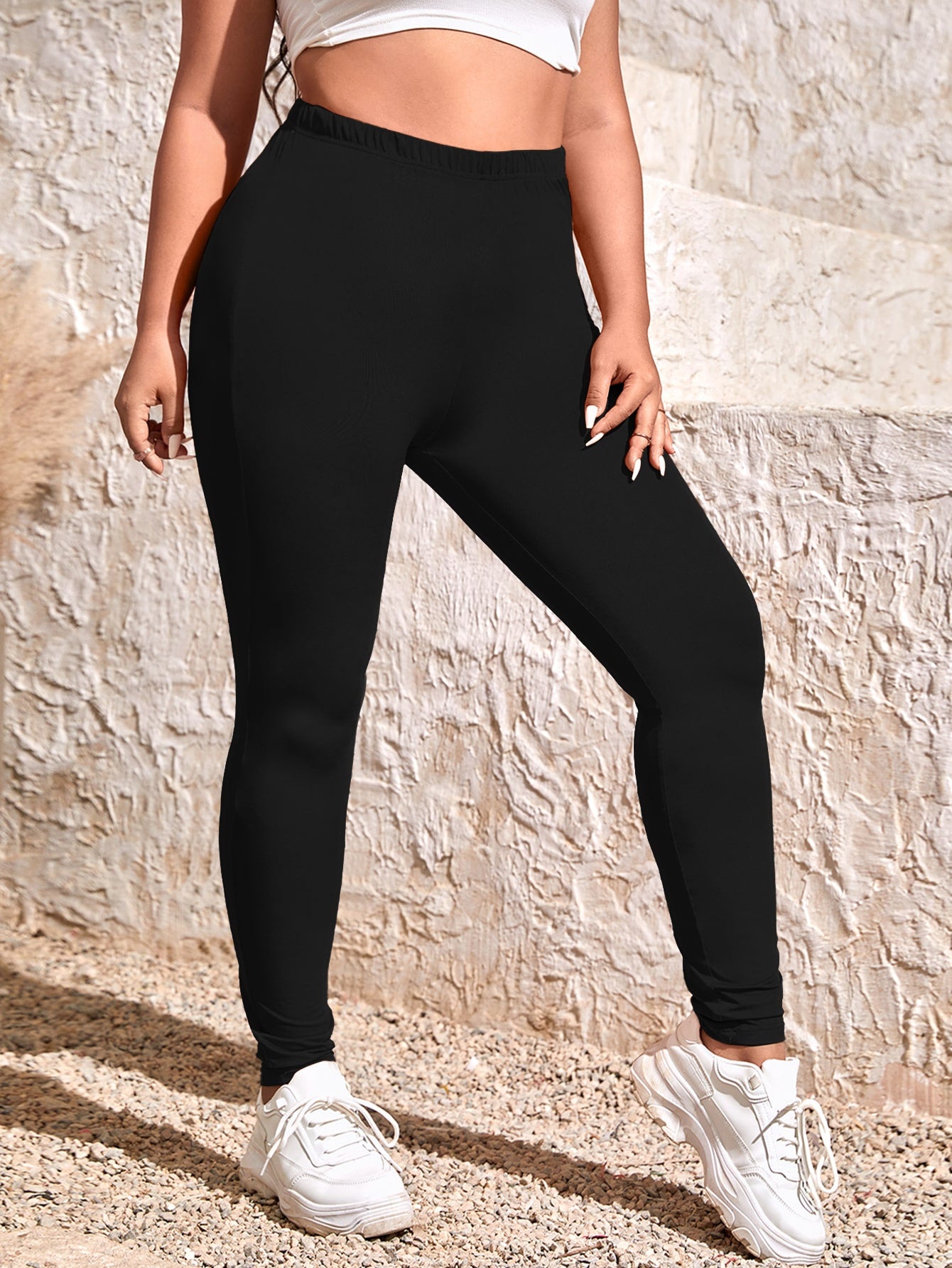 Plu Elastic Waist Leggings