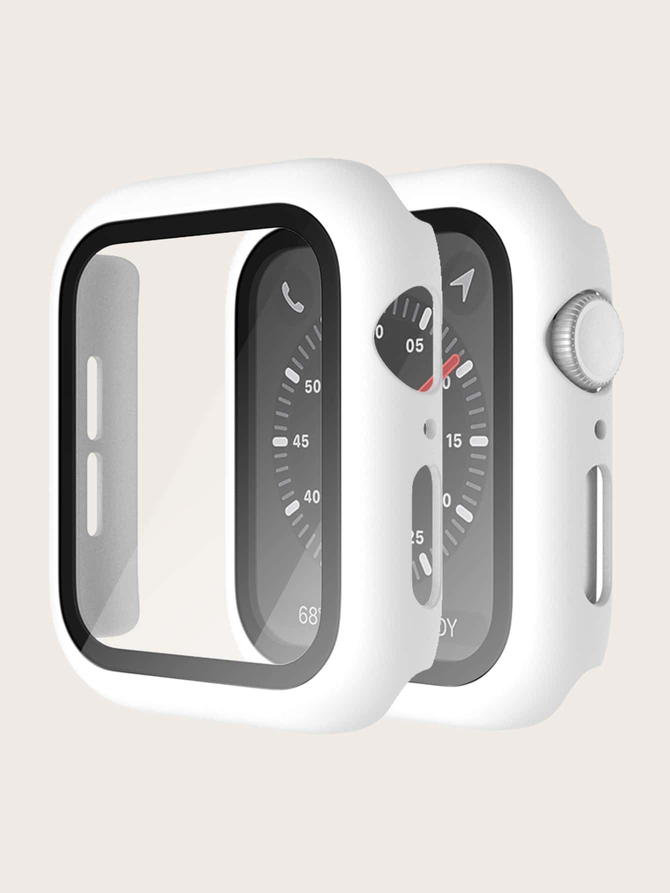 1pc Unisex Watch PC Case With Tempered Glass Protector, Compatible With 38mm 40mm 41mm 42mm 44mm 45mm Plastic Shell Apple Watch SE/9/8/7/6/5/4/3/2/1