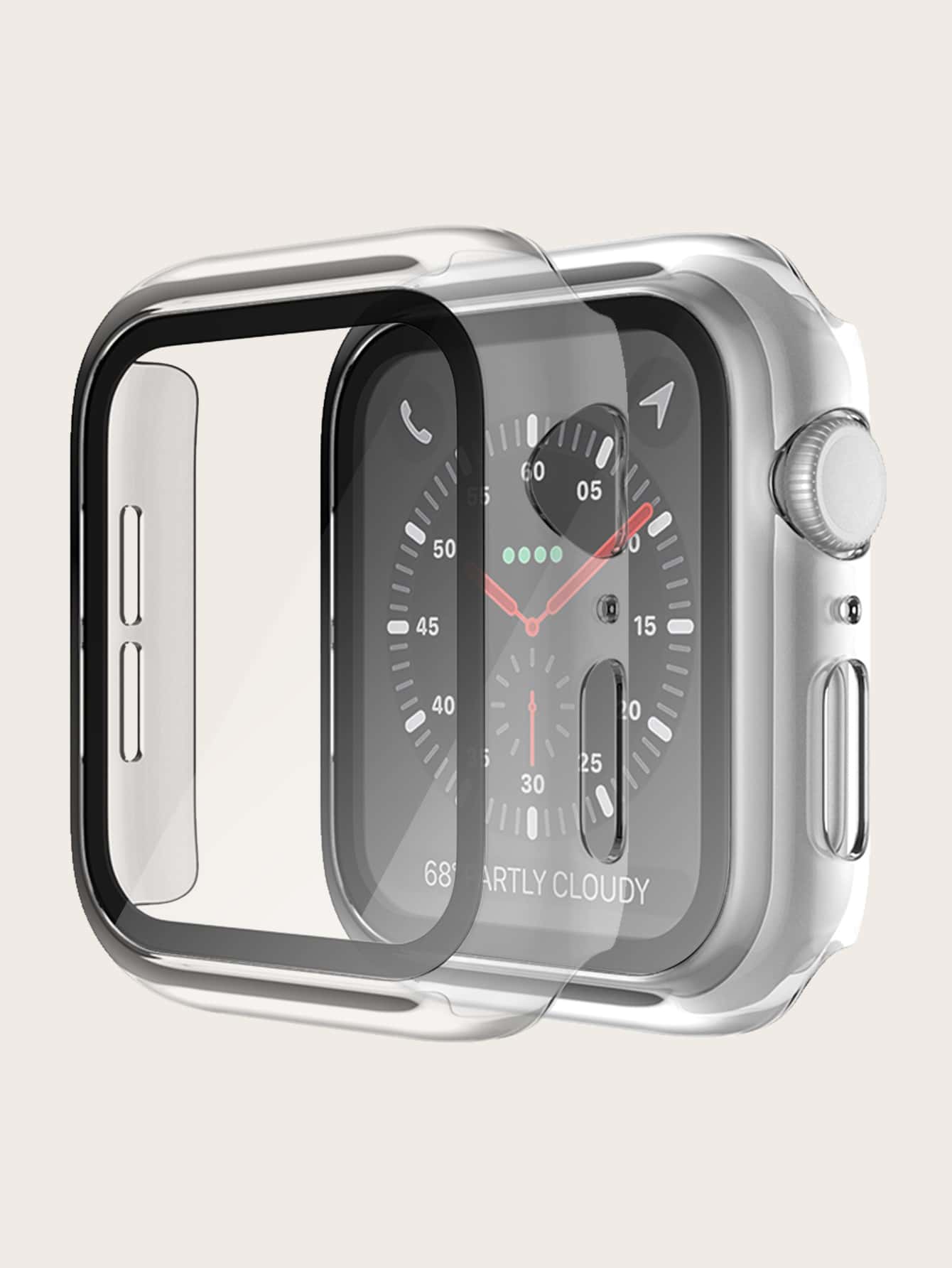 1pc Unisex Watch PC Case With Tempered Glass Protector, Compatible With 38mm 40mm 41mm 42mm 44mm 45mm Plastic Shell Apple Watch SE/9/8/7/6/5/4/3/2/1