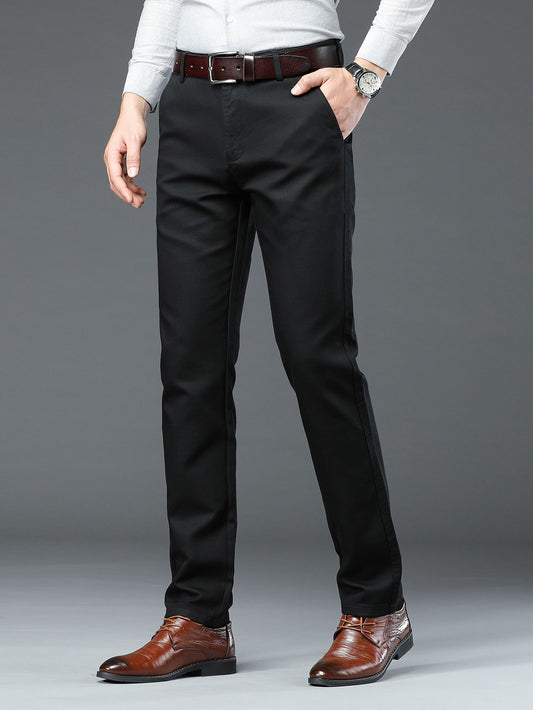 Men Slant Pocket Suit Pants Without Belt