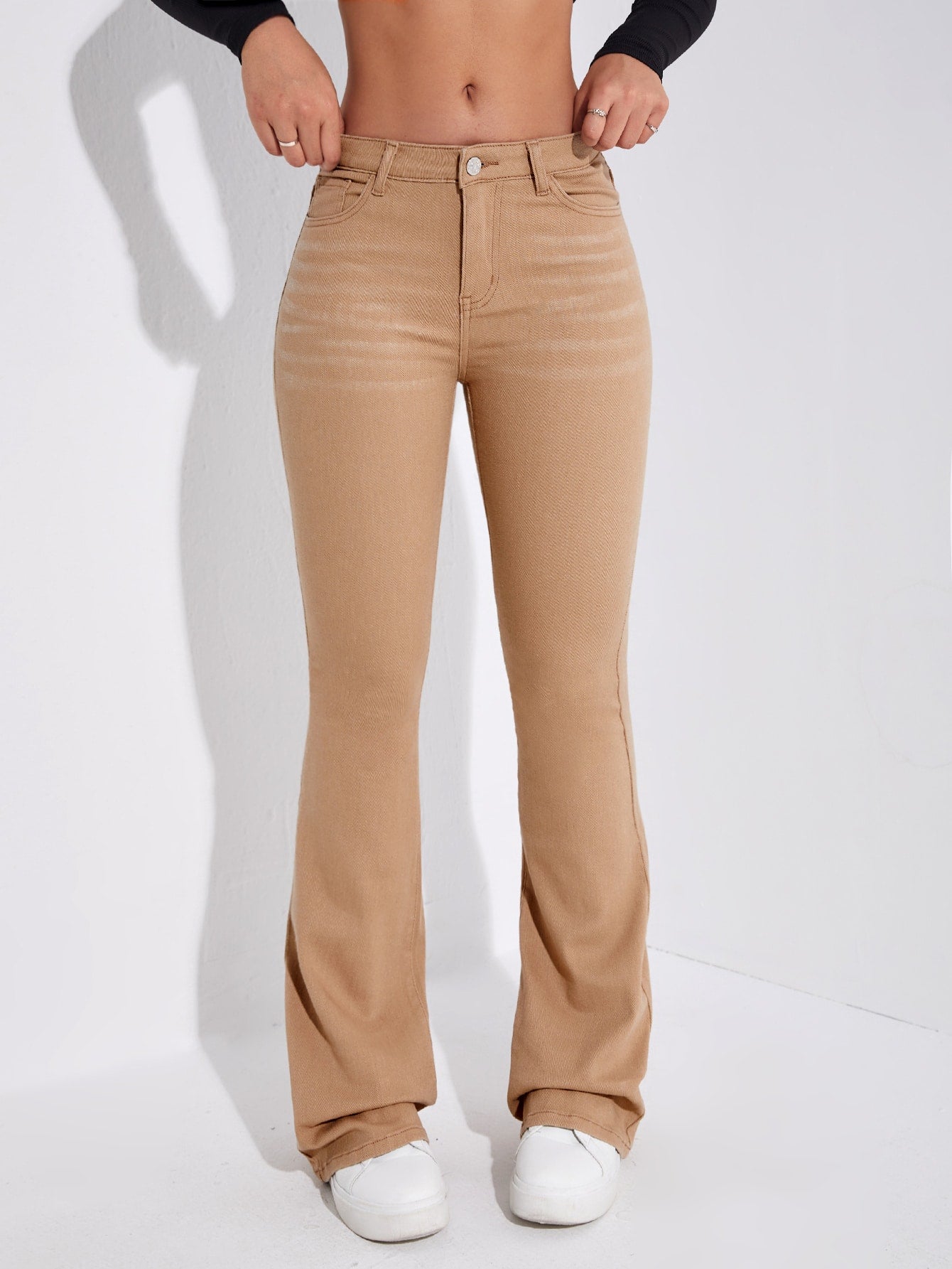 Frenchy Slant Pocket Flare Leg Jeans