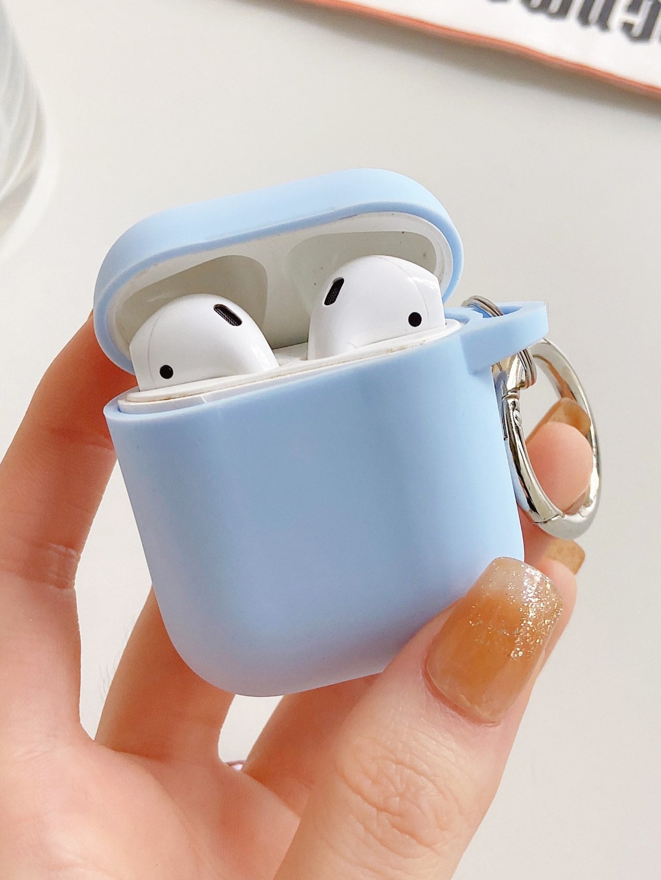 Pink Plain Silicone Case Compatible With Airpods For AirPods1/2 AirPods Pro