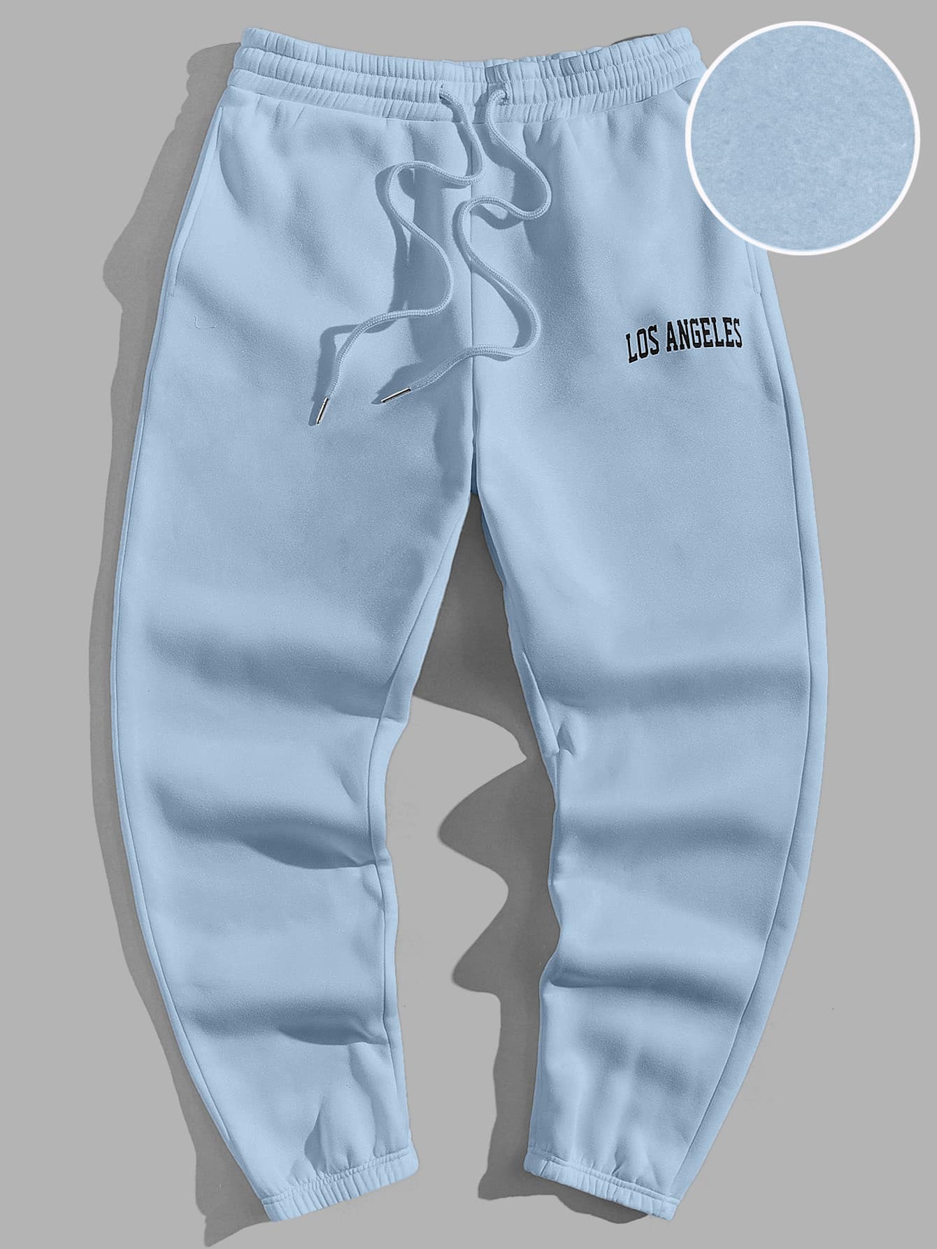 Men Letter Graphic Drawstring Waist Thermal Sweatpants