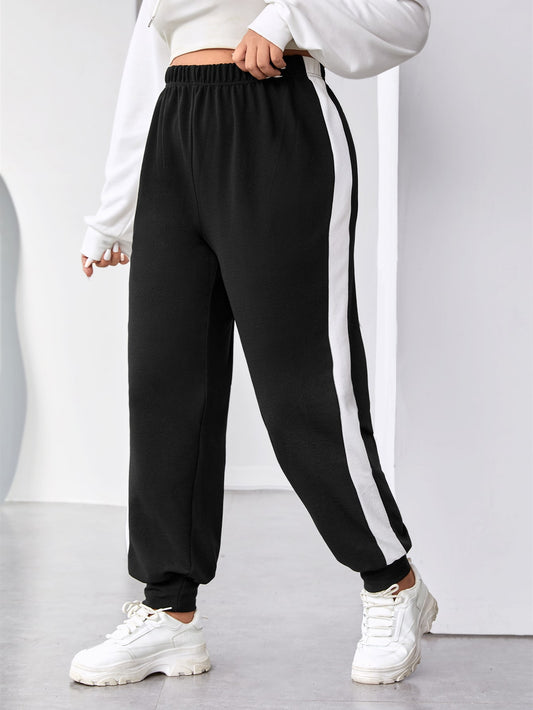 Plus Contrast Side Seam Sweatpants