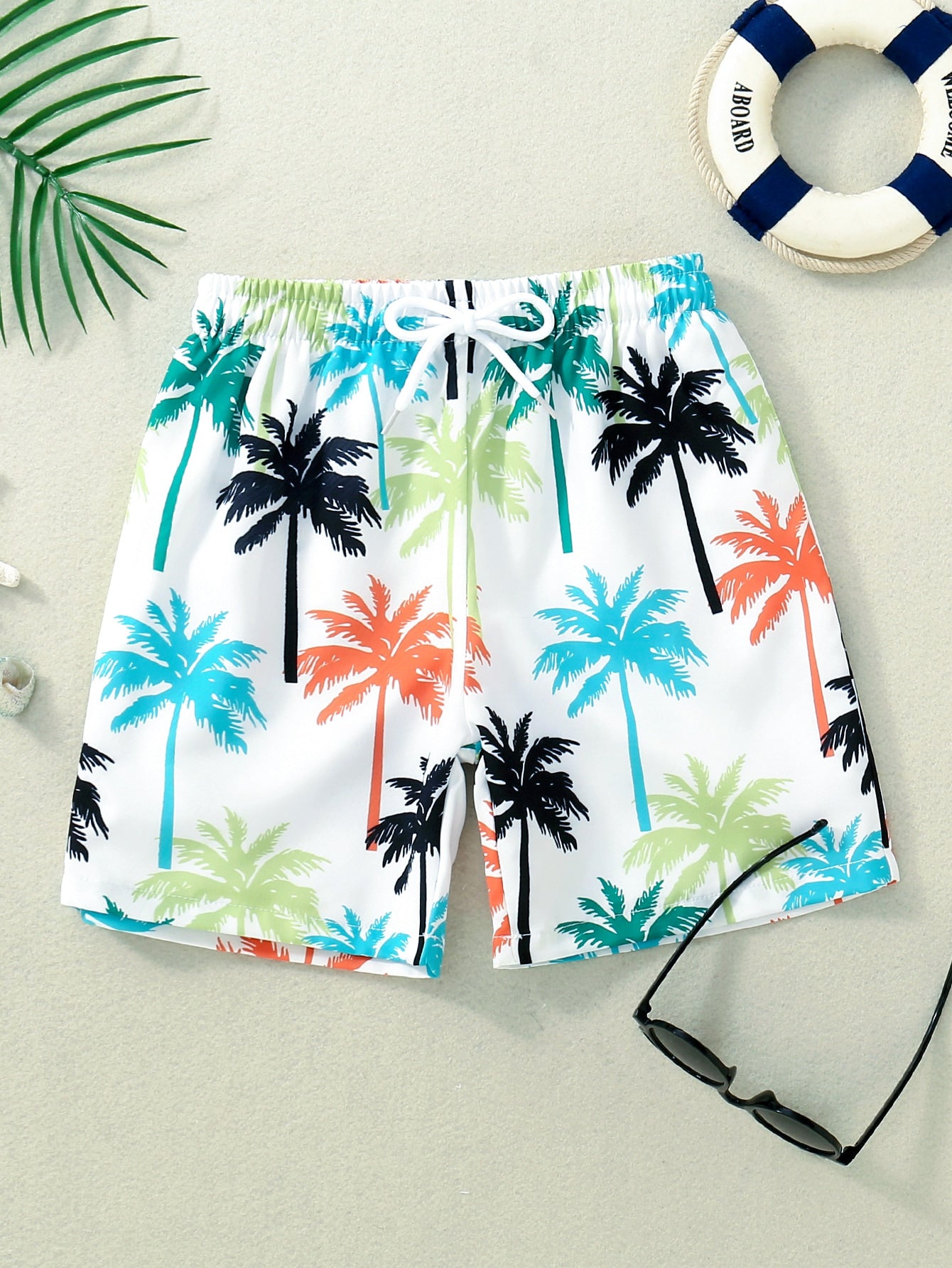 Young Boy Tropical Print Swim Shorts