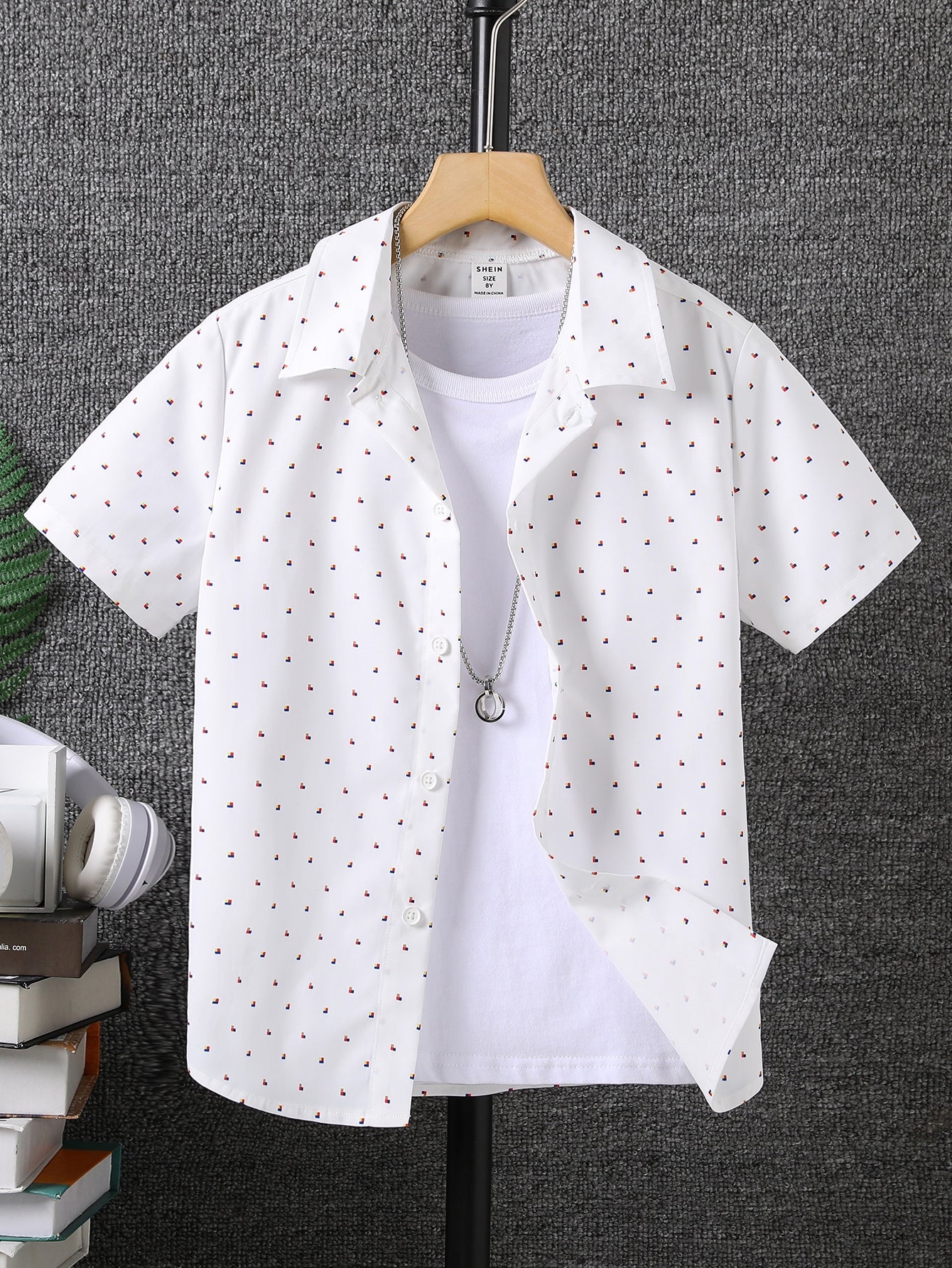 Tween Boy Allover Print Shirt Without Tee