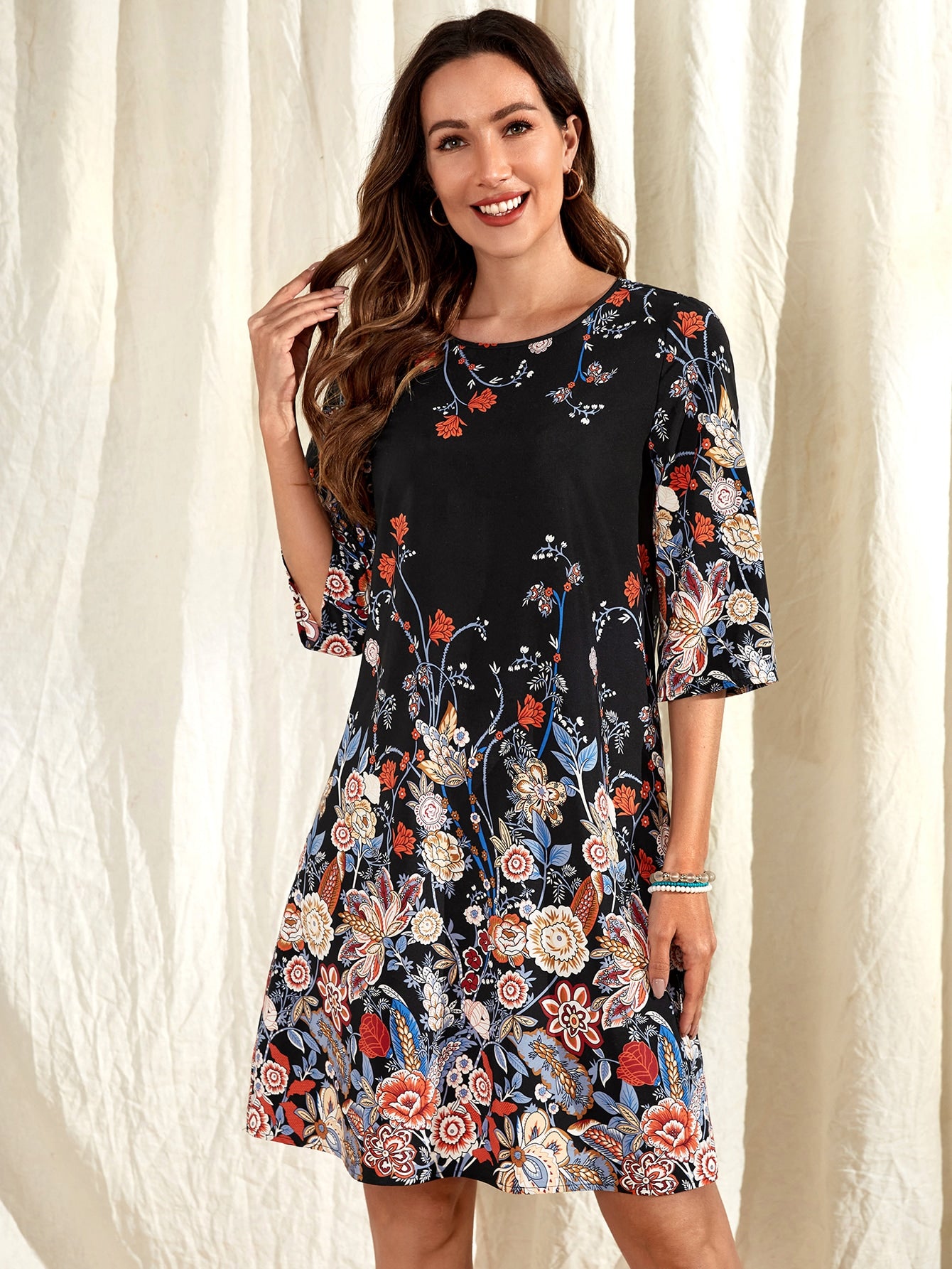 Floral Print Tunic Dress