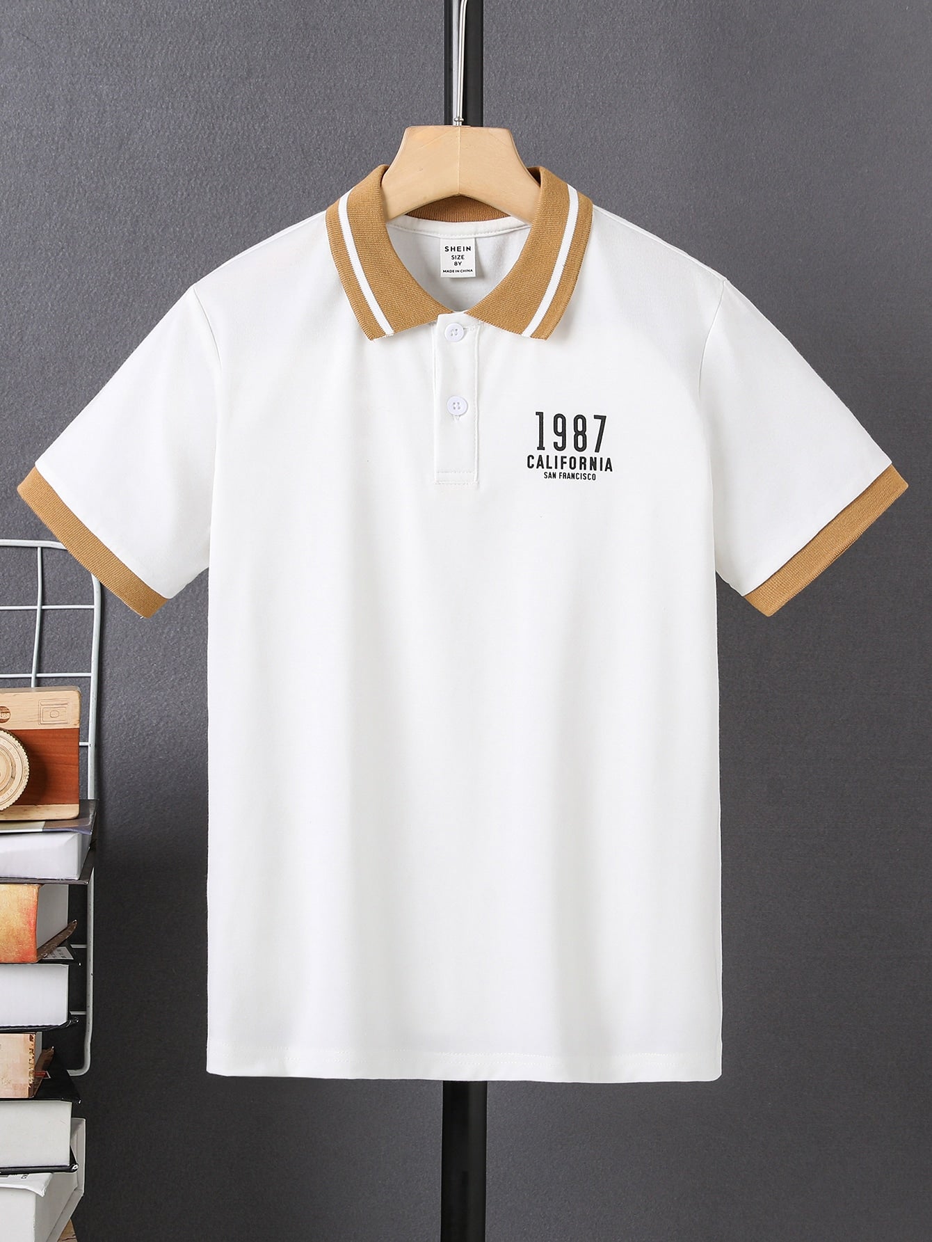 Tween Boy Color Block Accent Short Sleeve Polo Shirt