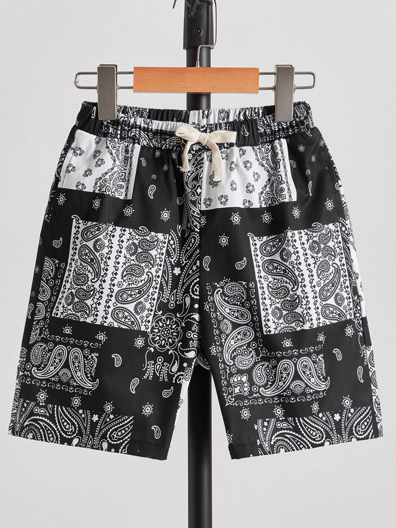 Tween Boy Paisley Print Drawstring Waist Shorts