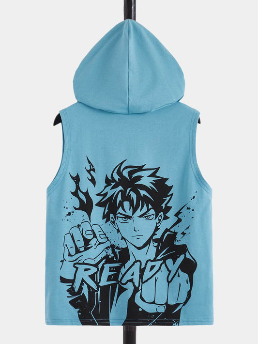 Tween Boy Figure Graphic Hooded Tank Top